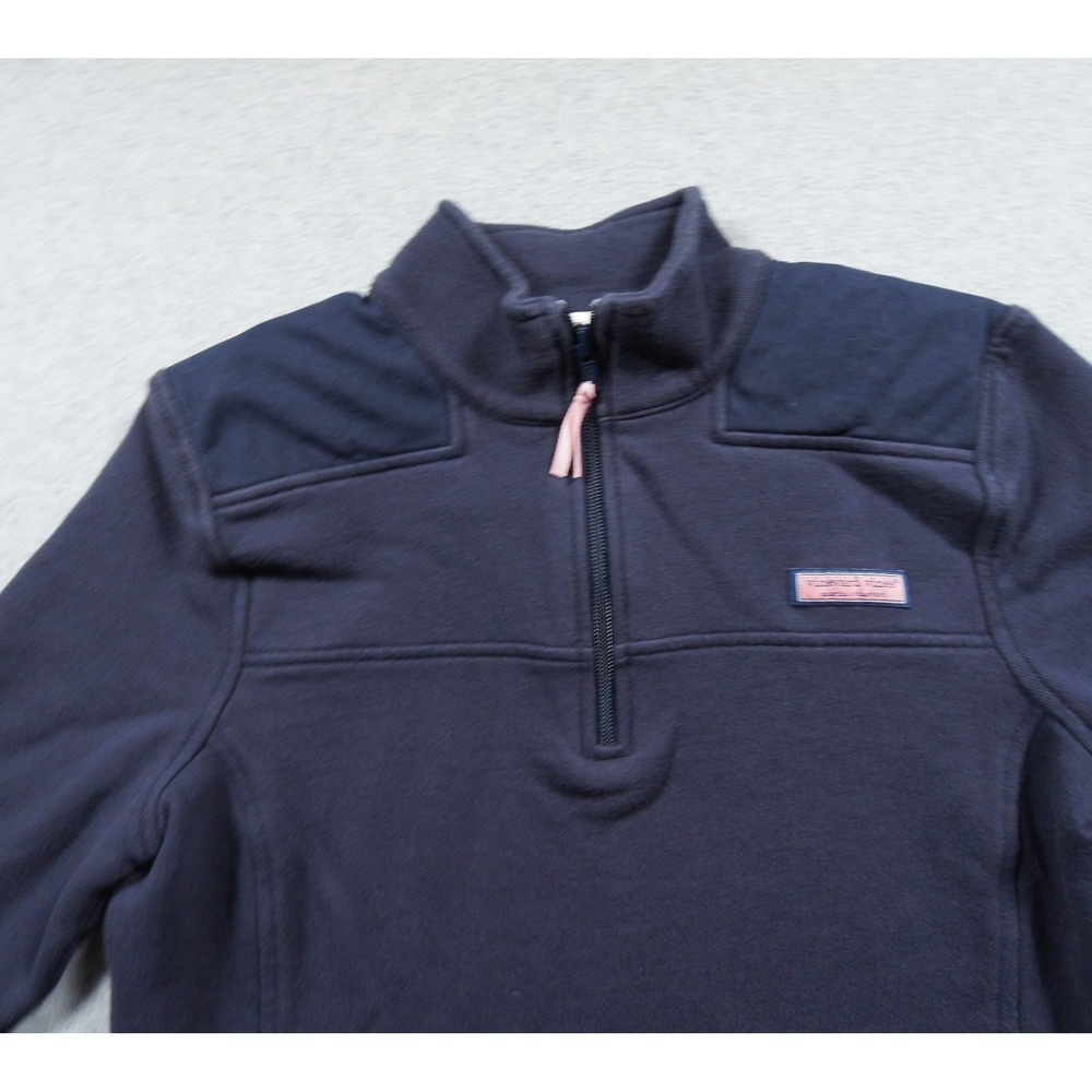 Vineyard Vines Sweatshirt Womens Small Blue 1/4 Zip Pullover Mock Neck Ladies - Picture 2 of 12